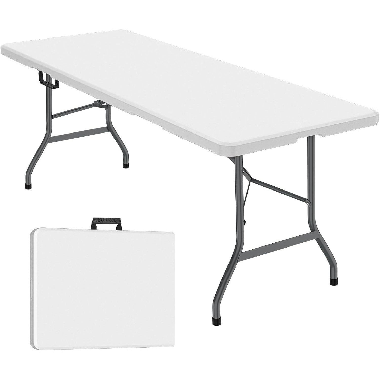 6 ft Regular Fold-in-Half HDPE Folding Table 1 SHADEUP 6-foot HDPE folding table