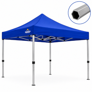 SHADEUP 10x10 hexagonal tube canopy tent bleu